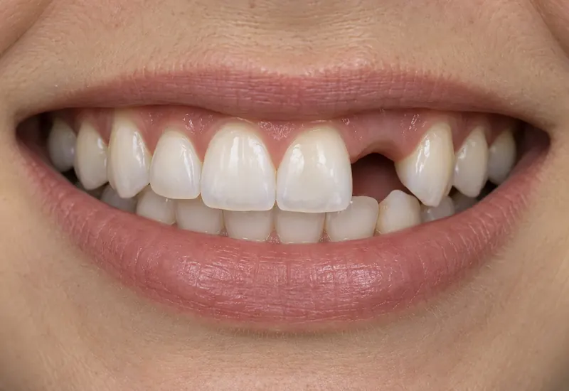 Antes do tratamento: implante dentário unitário